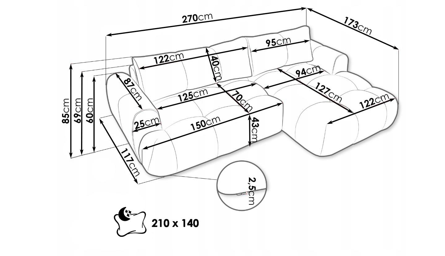 Canapé d'angle BUBBLE Méridienne – Image 19